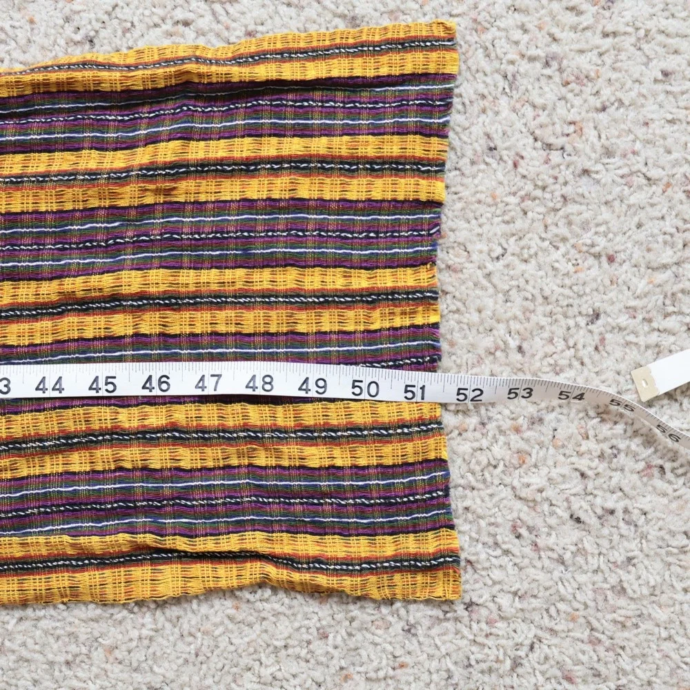 Unbranded Handwoven Striped Scarf Yellow Purple Green Boho Artisan‎ Accessory